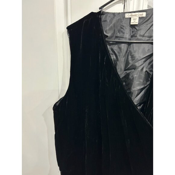 Coldwater Creek NWT Black Velvet Open-Front Vest Adjustable Tie Back Sz 2X - Picture 4 of 12